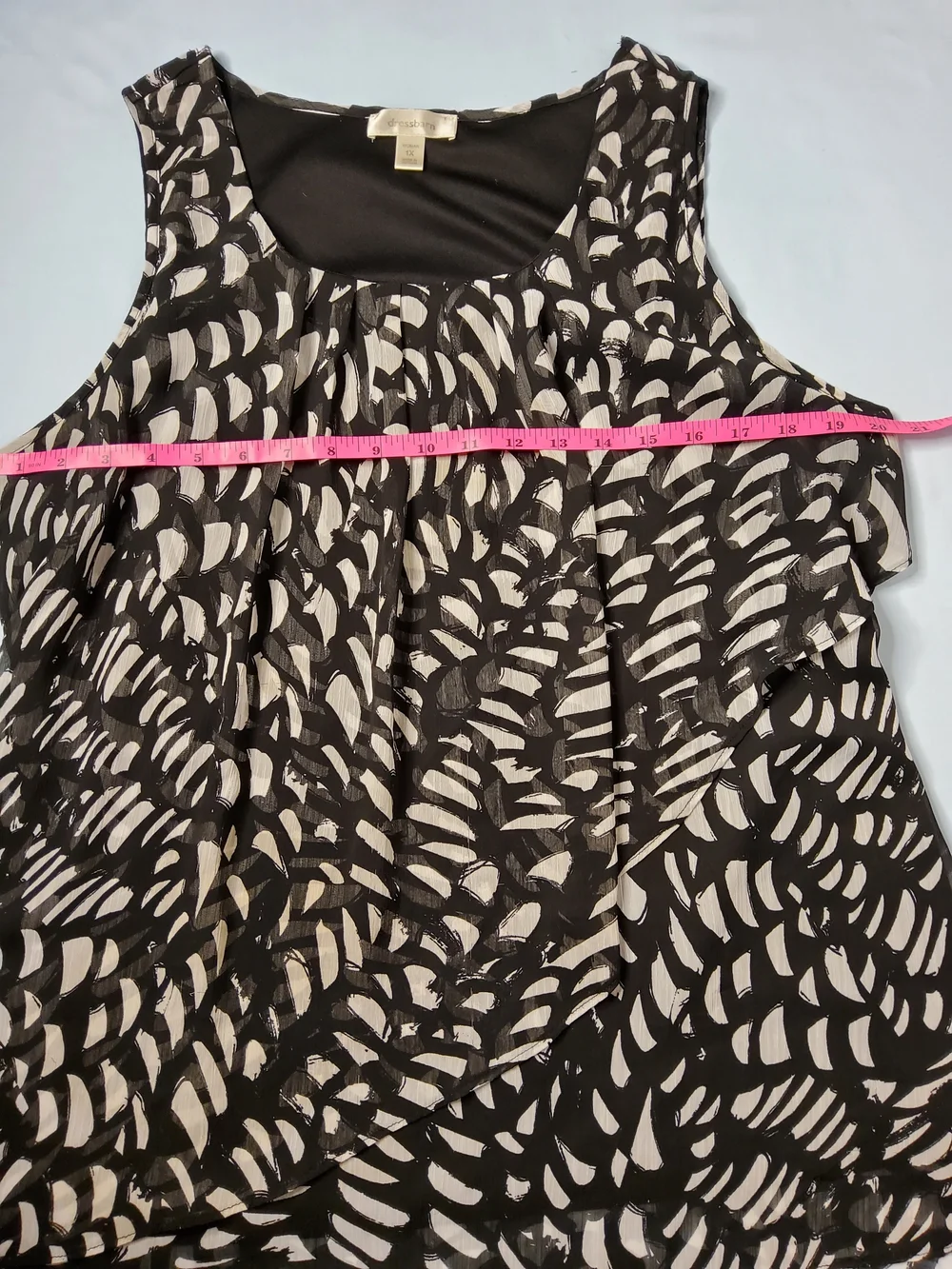Dress Barn Black & White Printed Sleeveless Women's Camisole - Picture 5 of 6